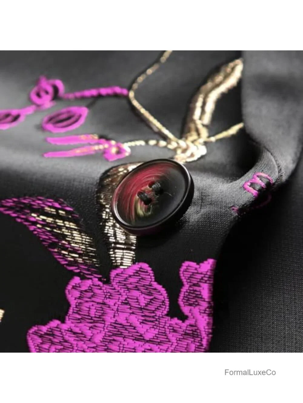 Men's Floral Jacquard Slim Fit Sport Coat Blazer One Button Notch Lapel
